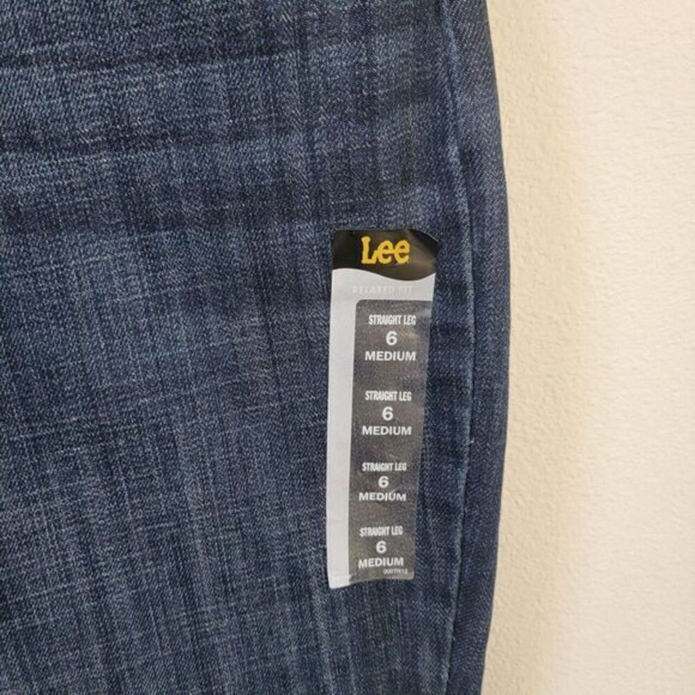 Lee Bewitched 5 Pocket Straight Leg Dark‎ Wash Denim Jeans Size 6 NWT Tapered - Picture 13 of 16